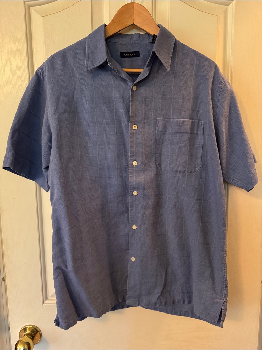 Club Room Boxy Button Up Dress Shirt Short Sleeve